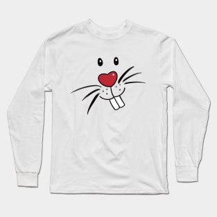 bunnyface with red heartnose Long Sleeve T-Shirt